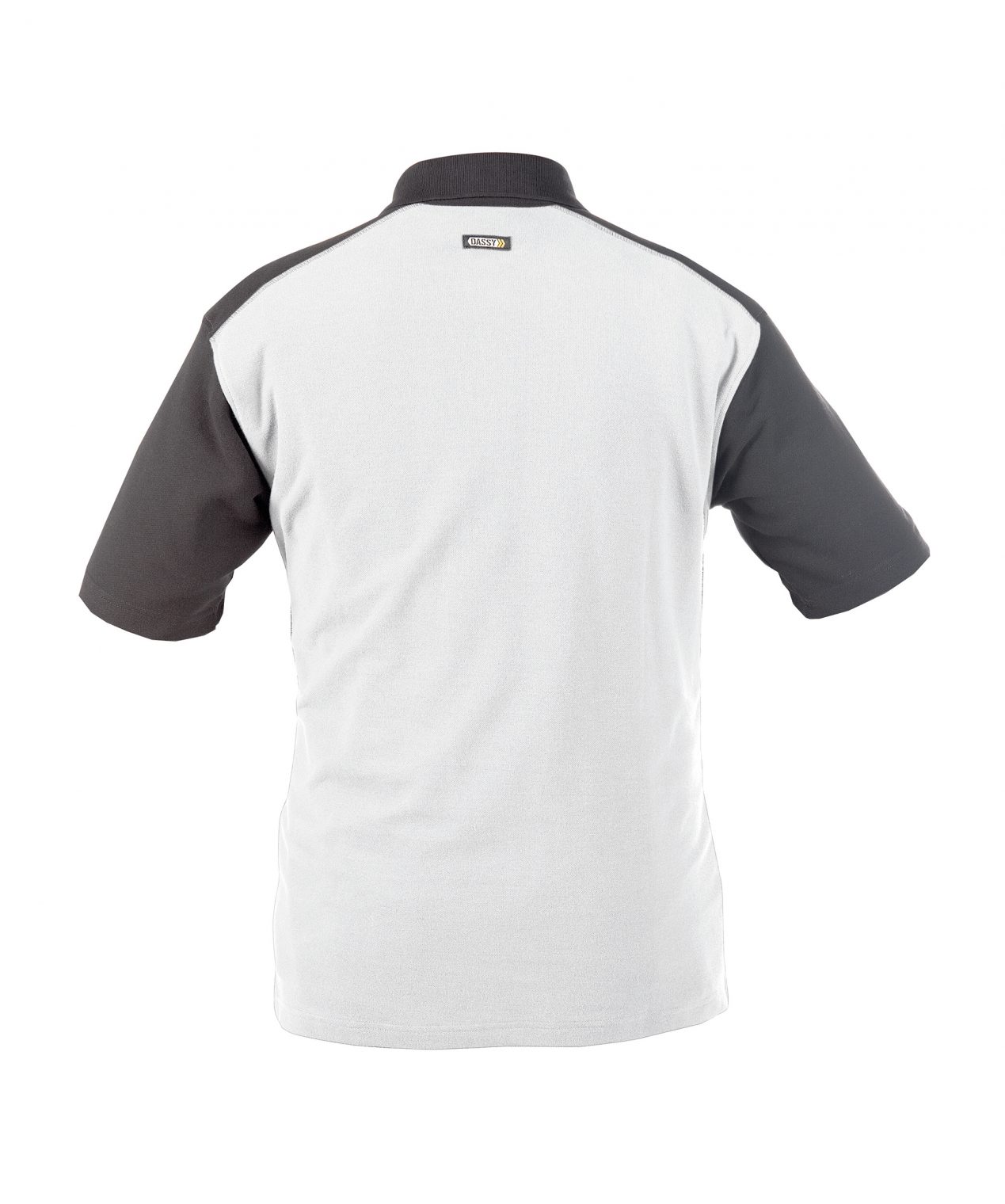 cesar two tone polo shirt white cement grey back