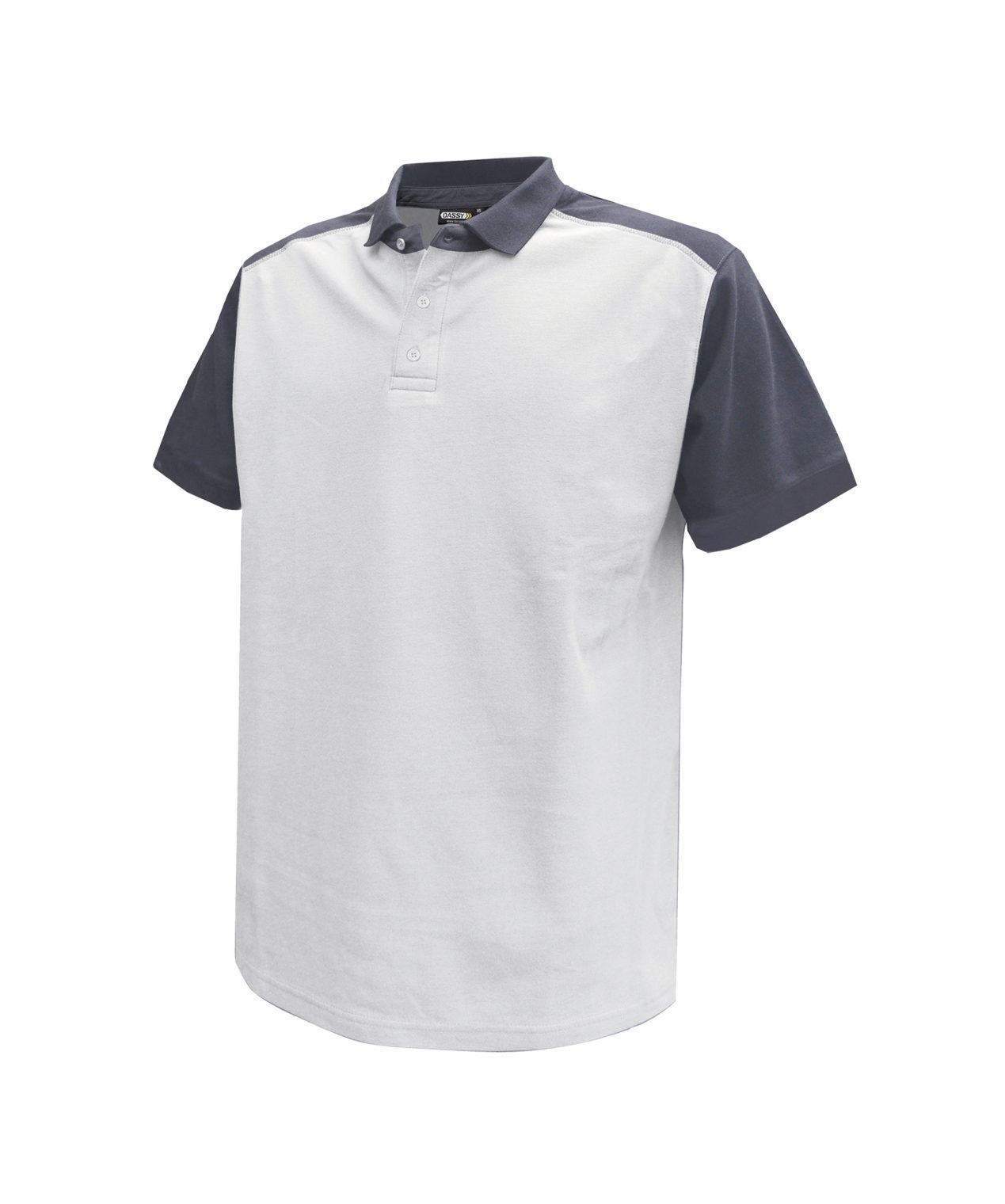 cesar two tone polo shirt white cement grey front