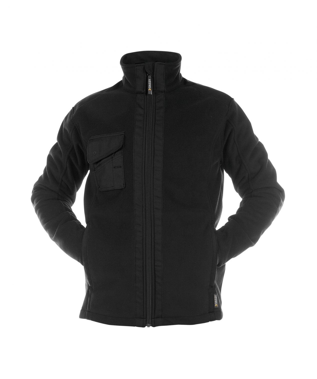 croft three layered fleece jacket black front