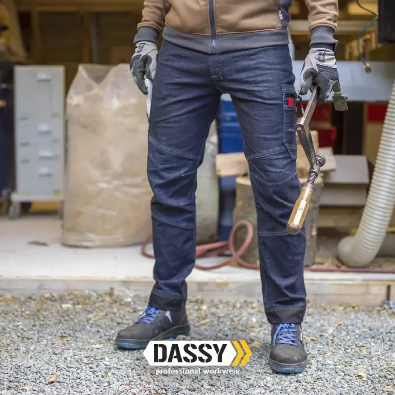 Dassy Osaka moderne Herren Stretch-Arbeitsjeans blau