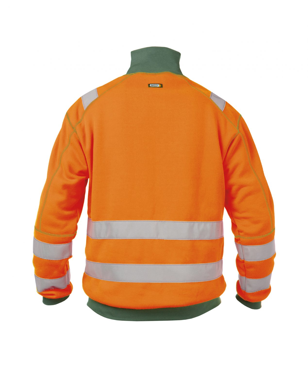 denver high visibility sweatshirt fluo orange bottle green back