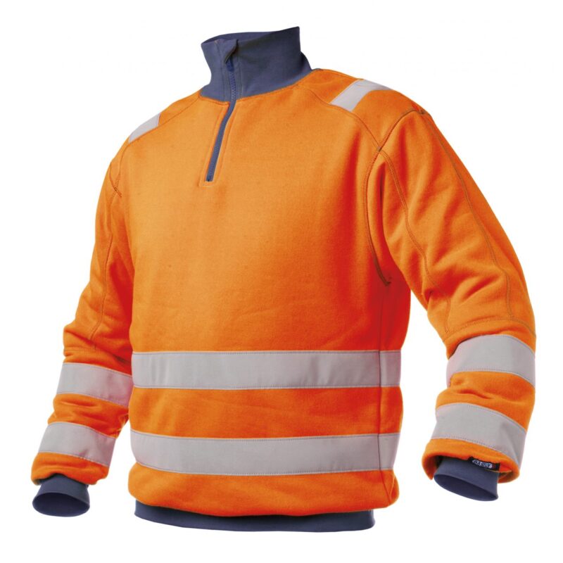 dassy denver sweatshirt neonorange nachtblau