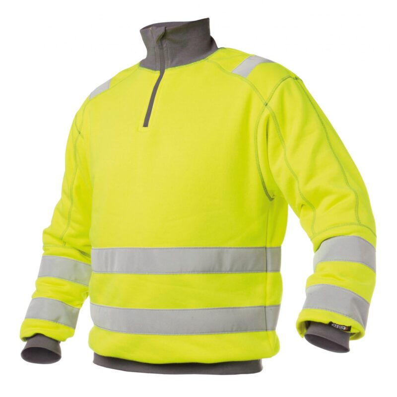 dassy denver sweatshirt neogelb-zementgrau