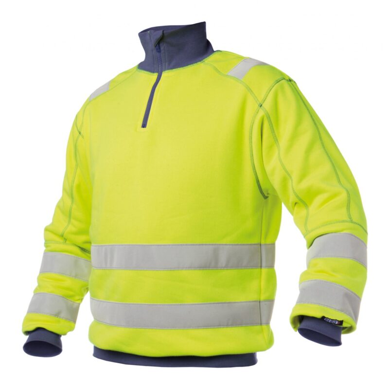 dassy denver sweatshirt neongelb nachtblau