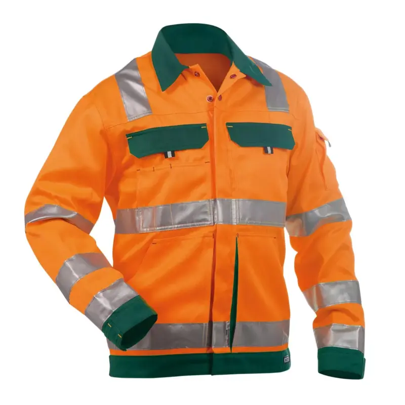 DASSY® DUSSELDORF Warnschutz Arbeitsjacke, 290g. neonorange flaschengrün