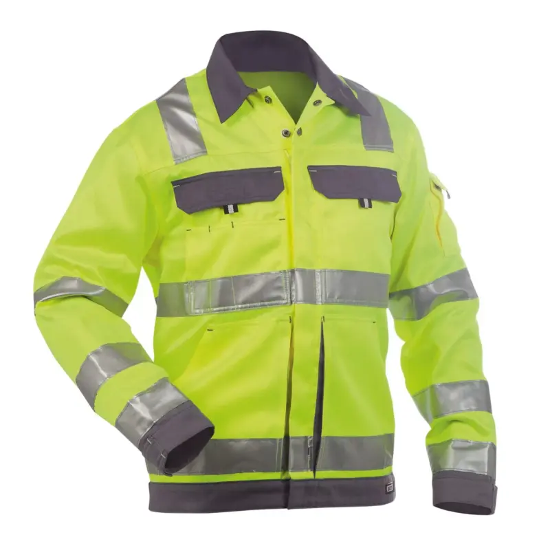 DASSY® DUSSELDORF Warnschutz Arbeitsjacke, 290g. neongelb zementgrau