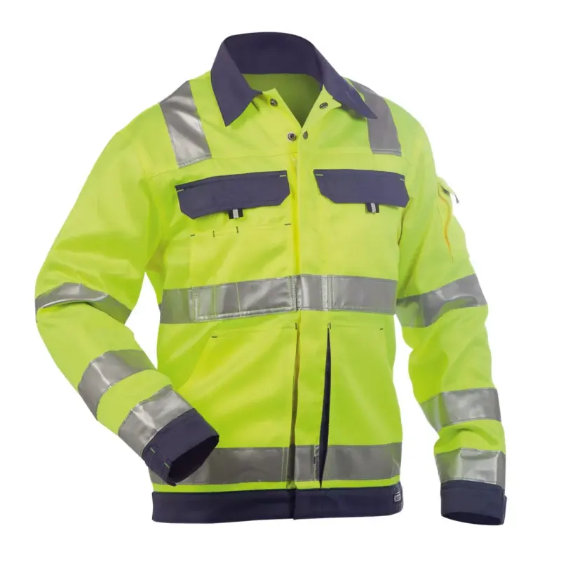 DASSY® DUSSELDORF Warnschutz Arbeitsjacke, 290g. neongelb dunkelblau