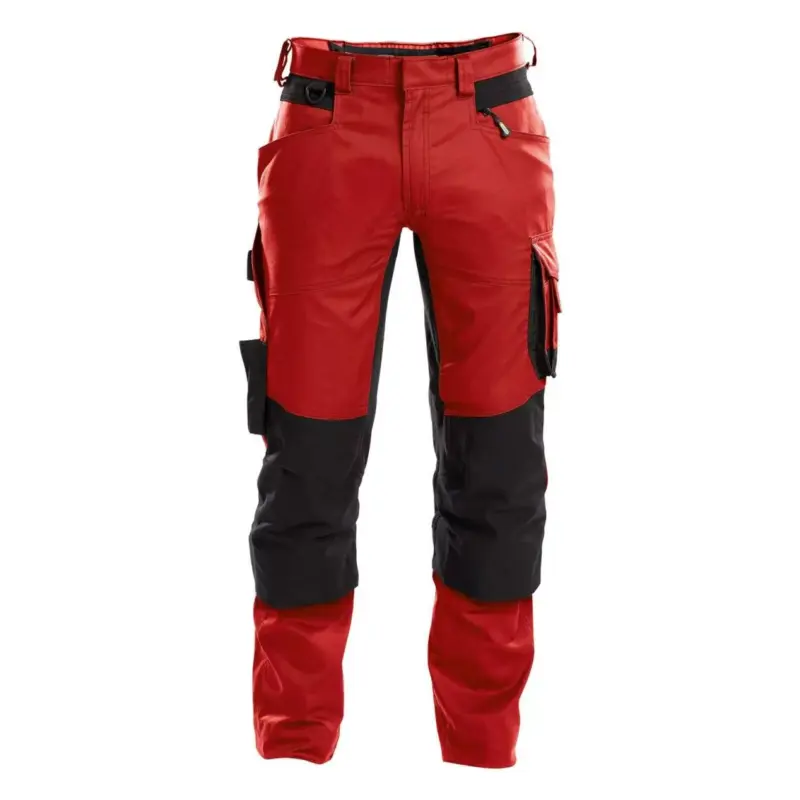 DASSY® Dynax Arbeitshose mit Stretch und Kniepolstertaschen rot