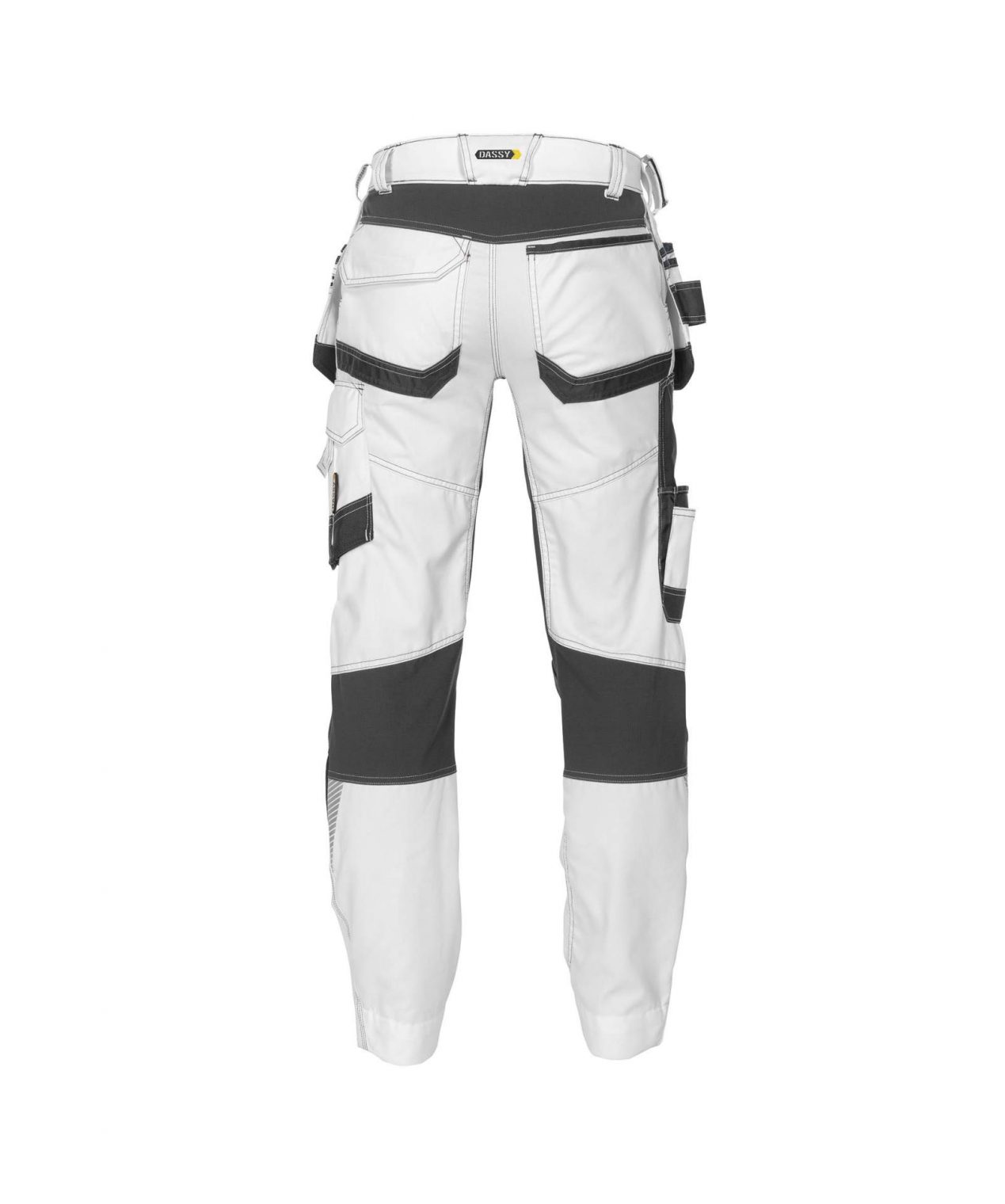 flux painters painter trousers with stretch holster pockets and knee pockets white anthracite grey back