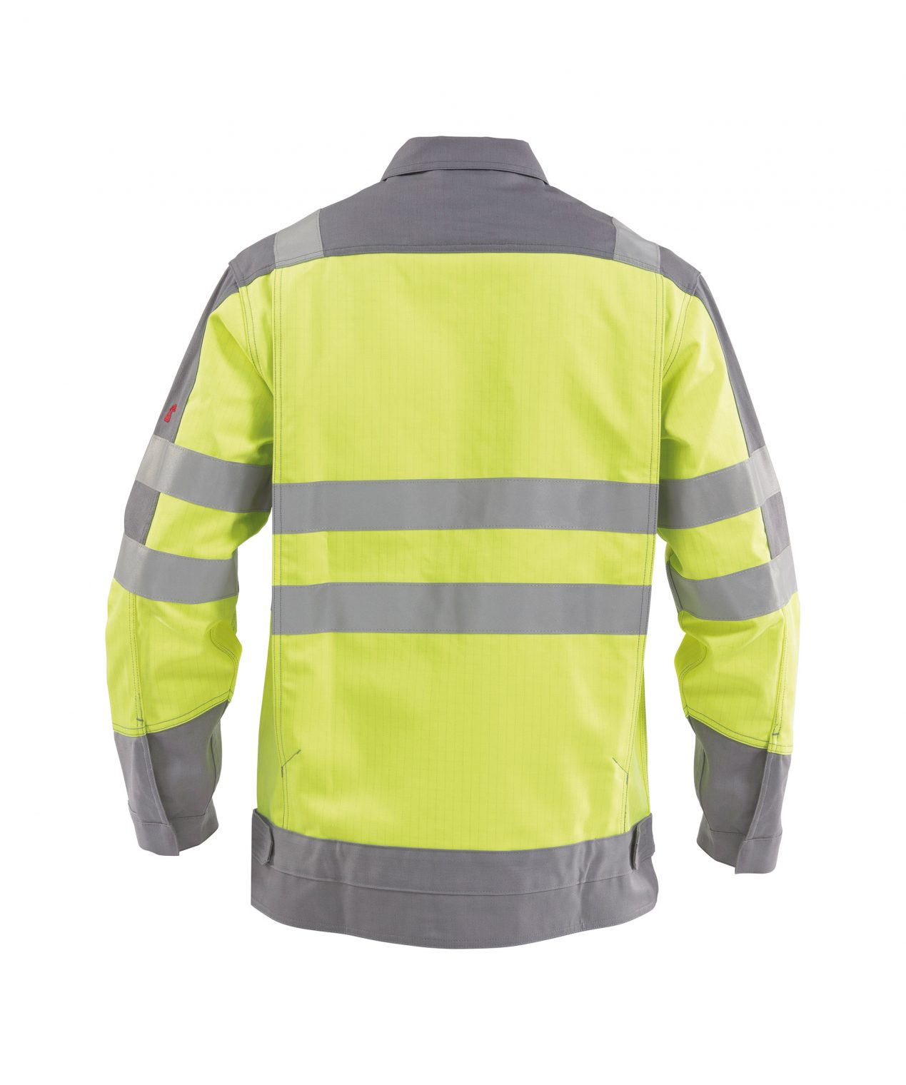 franklin multinorm high visibility work jacket fluo yellow graphite grey back