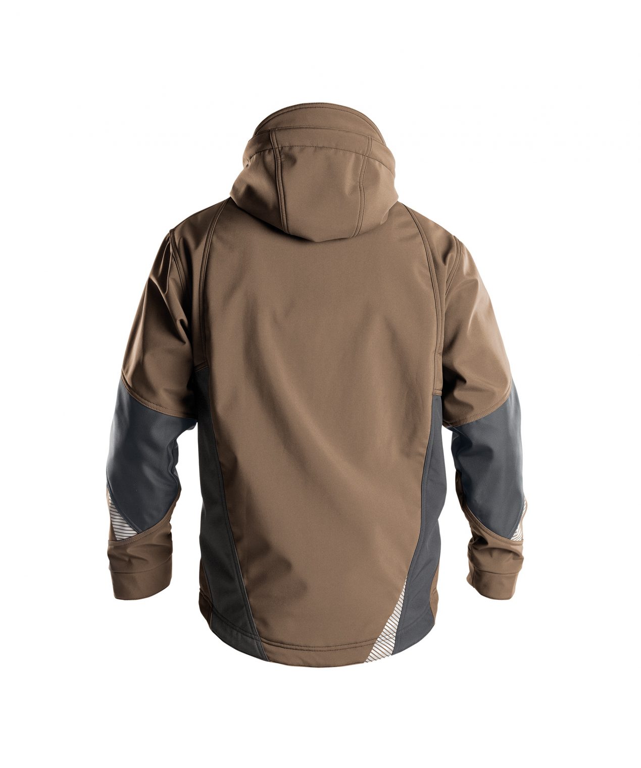 gravity softshell jacket clay brown anthracite grey back