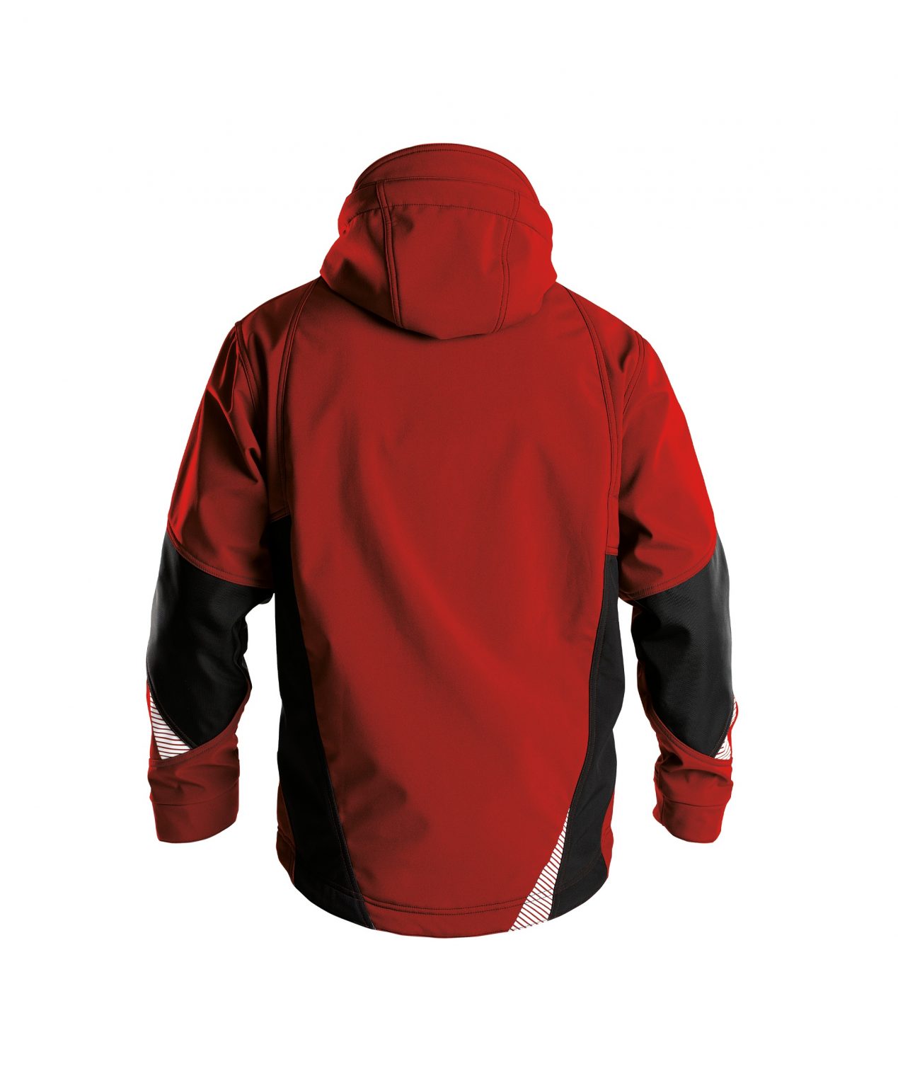 gravity softshell jacket red black back