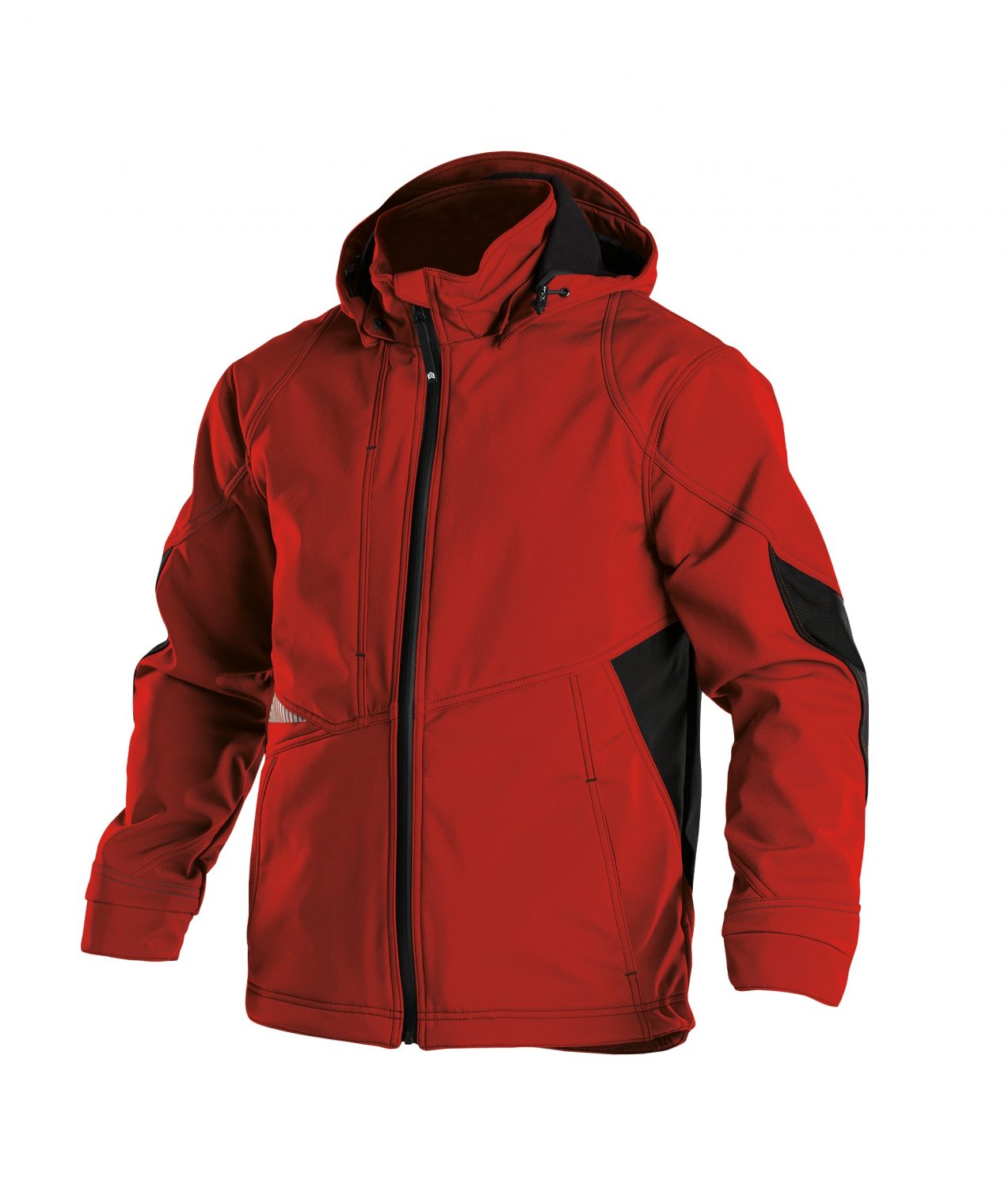 gravity softshell jacket red black front