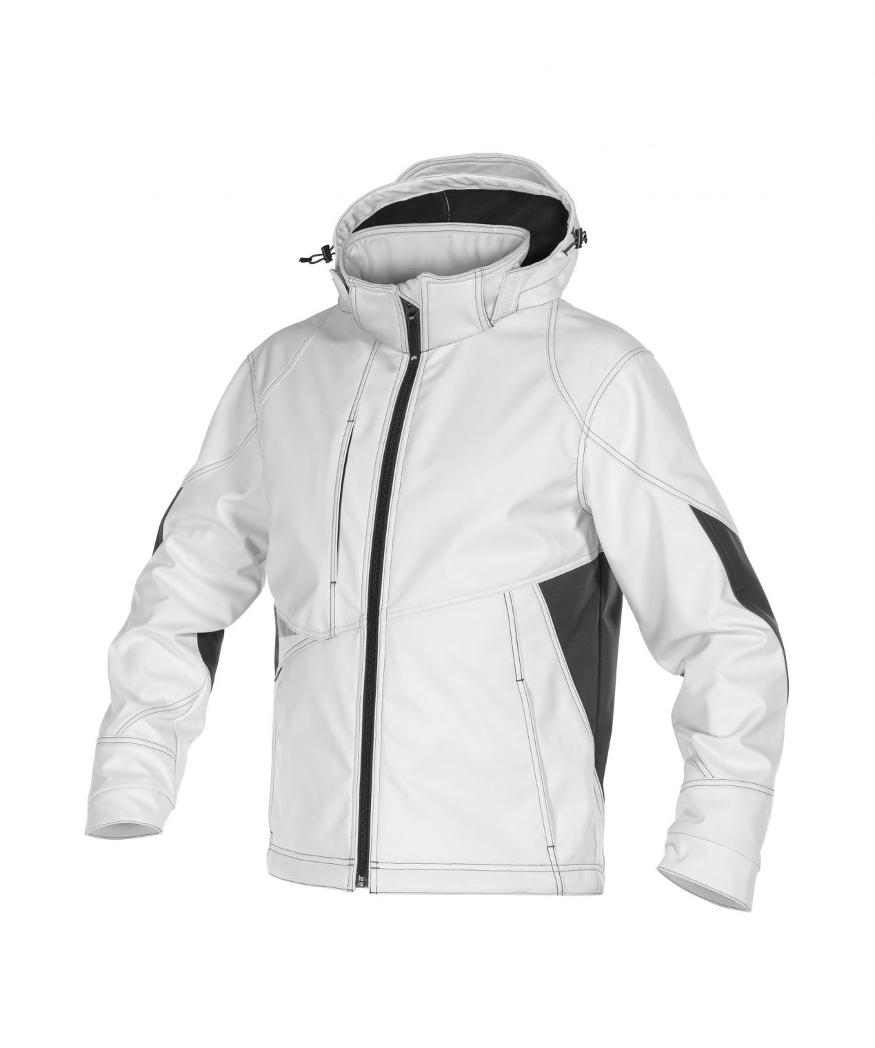 gravity softshell jacket white anthracite grey front