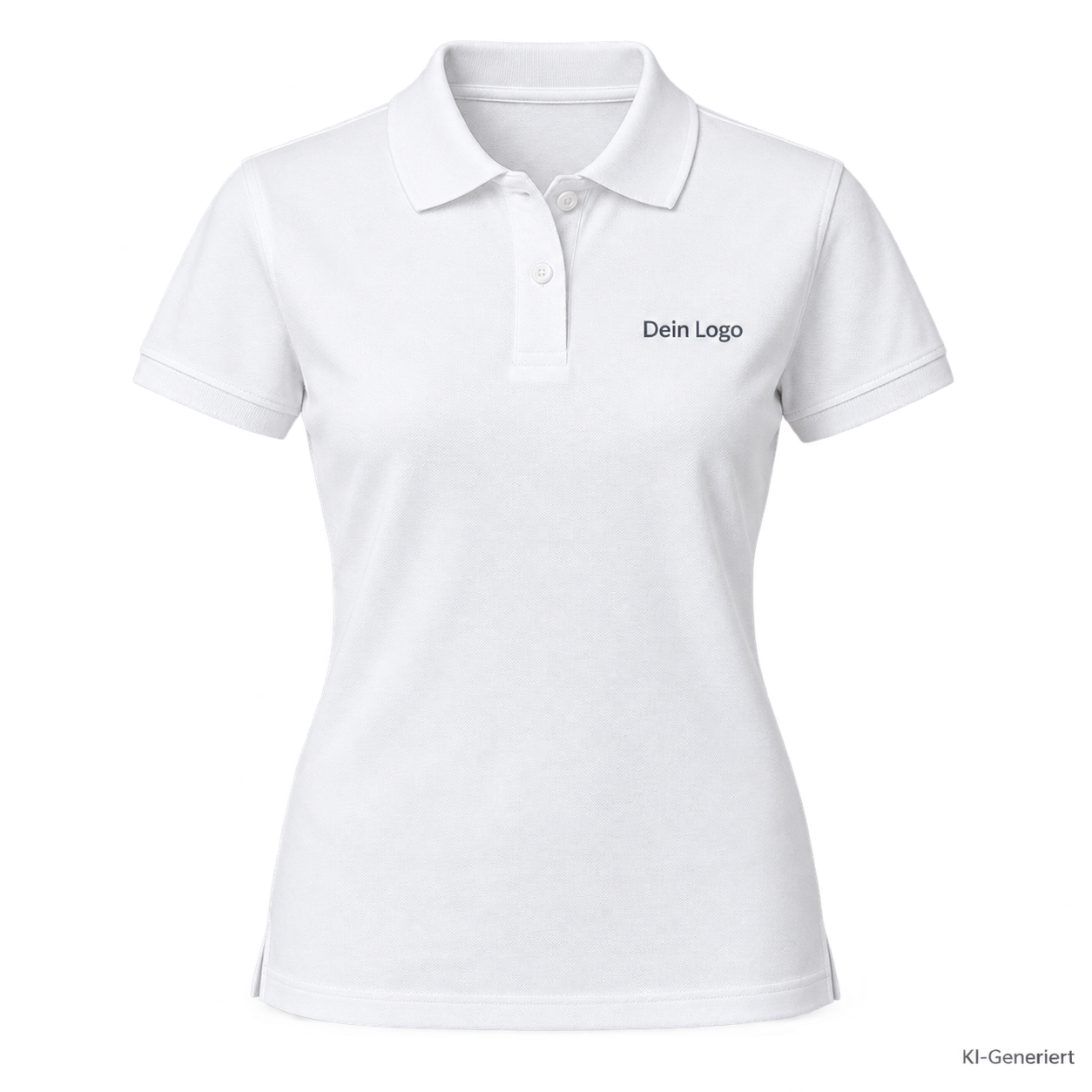 B&C My Polo 210 /women – PW463 – Farbe 001 - white – KI-generiertes Produktbild mit „Dein Logo“