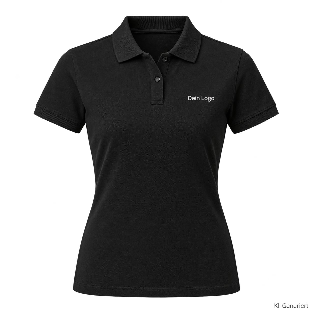 B&C My Polo 210 /women – PW463 – Farbe 002 - black – KI-generiertes Produktbild mit „Dein Logo“