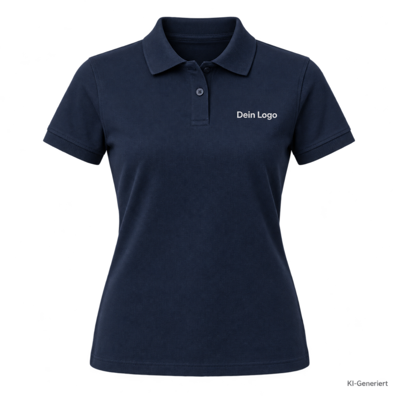 B&C My Polo 210 /women – PW463 – Farbe 003 - navy – KI-generiertes Produktbild mit „Dein Logo“