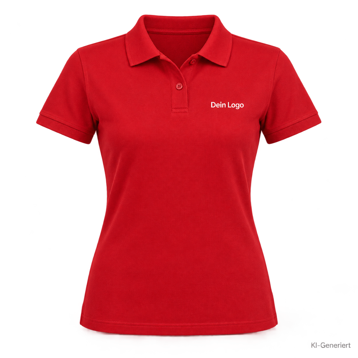 B&C My Polo 210 /women – PW463 – Farbe 004 - red – KI-generiertes Produktbild mit „Dein Logo“