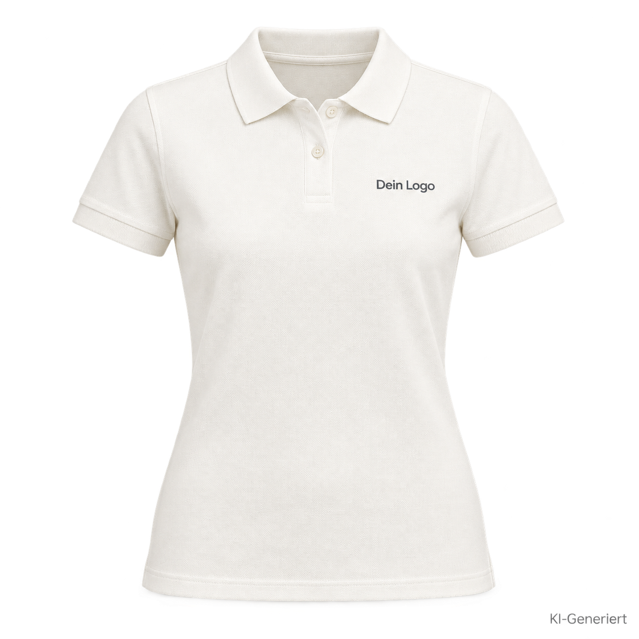 B&C My Polo 210 /women – PW463 – Farbe 101 - off white – KI-generiertes Produktbild mit „Dein Logo“