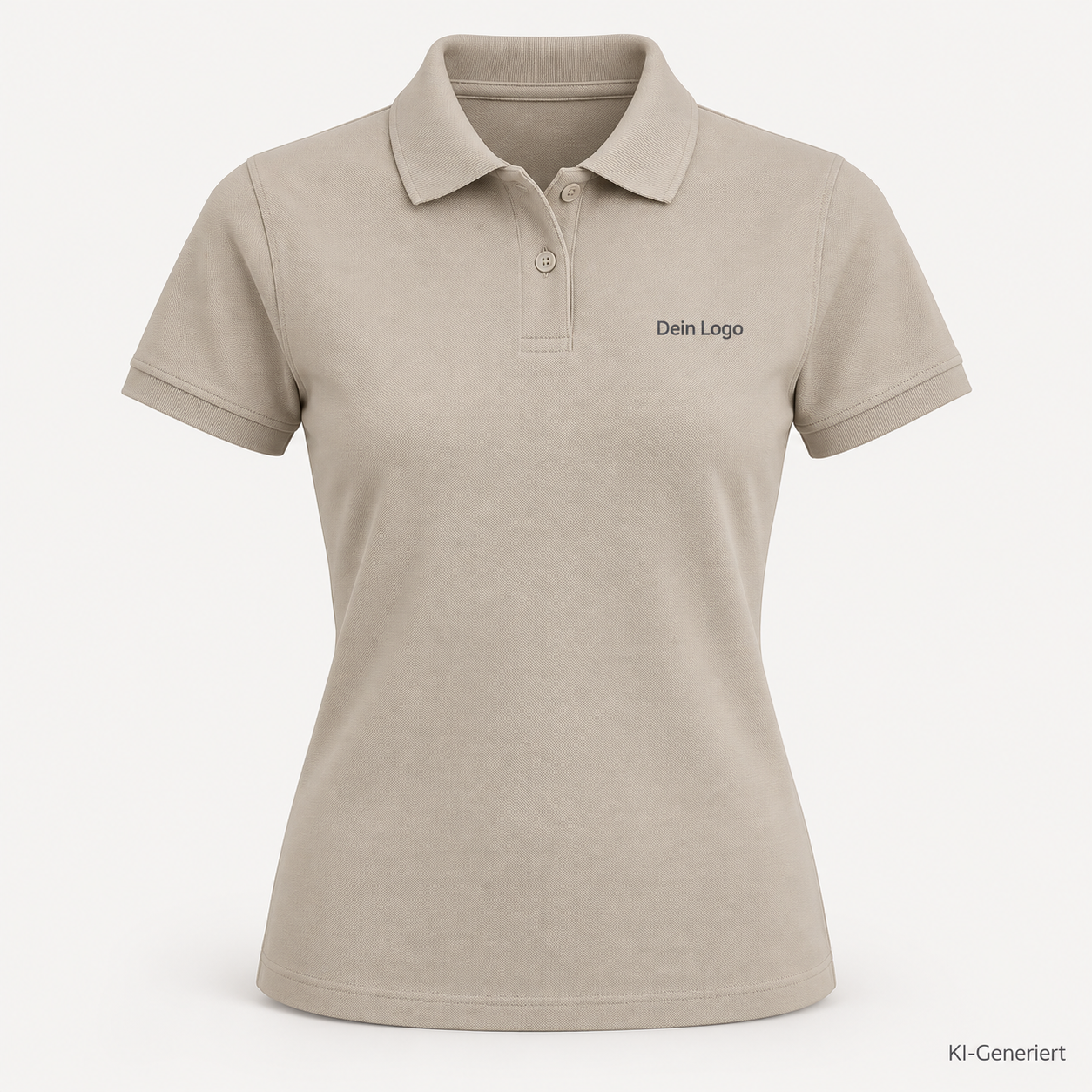 B&C My Polo 210 /women – PW463 – Farbe 121 - mastic – KI-generiertes Produktbild mit „Dein Logo“