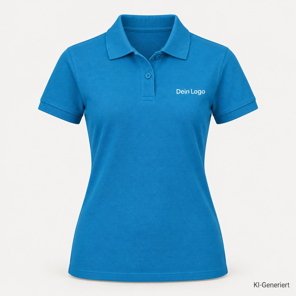 B&C My Polo 210 /women – PW463 – Farbe 431 - lake blue – KI-generiertes Produktbild mit „Dein Logo“