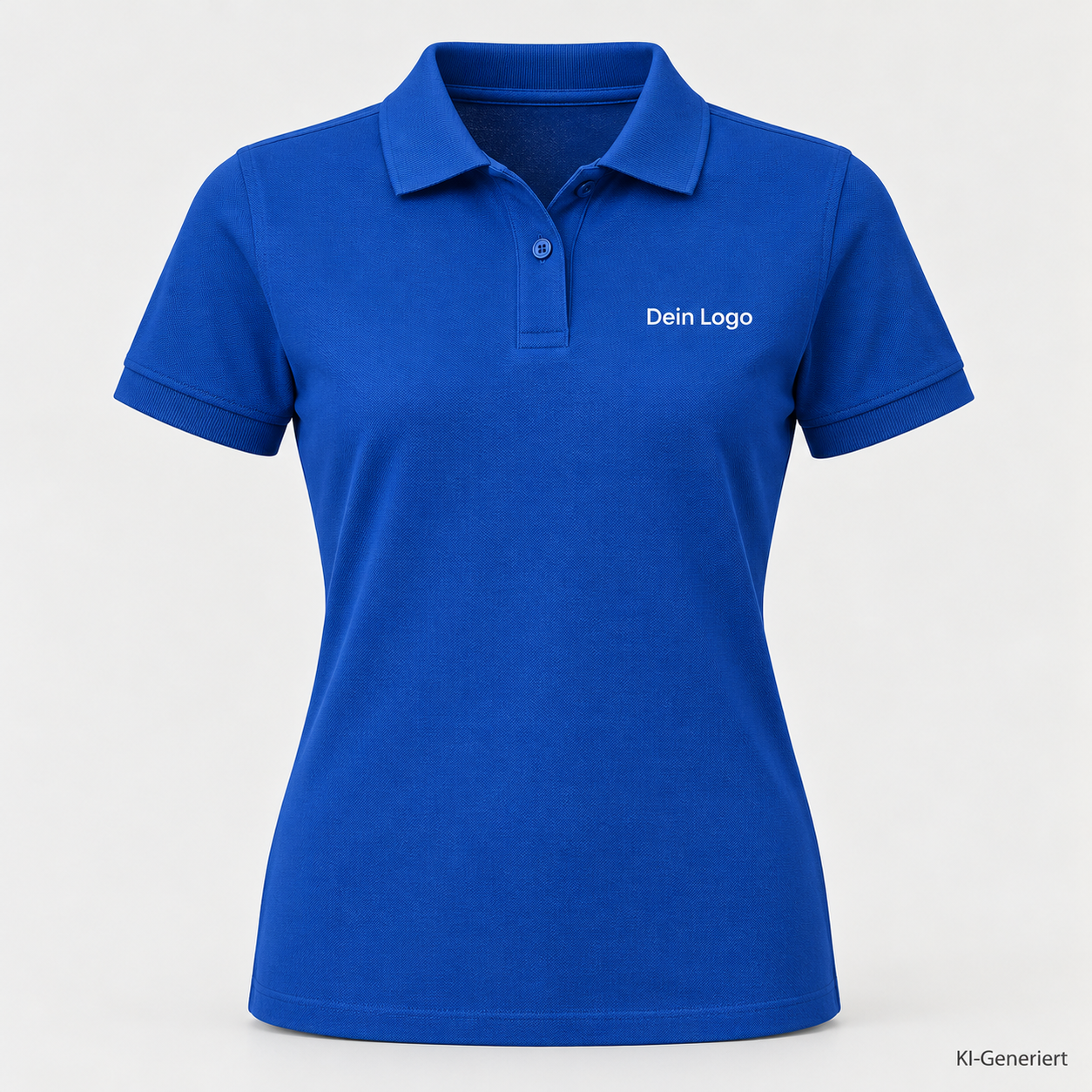 B&C My Polo 210 /women – PW463 – Farbe 450 - royal blue – KI-generiertes Produktbild mit „Dein Logo“