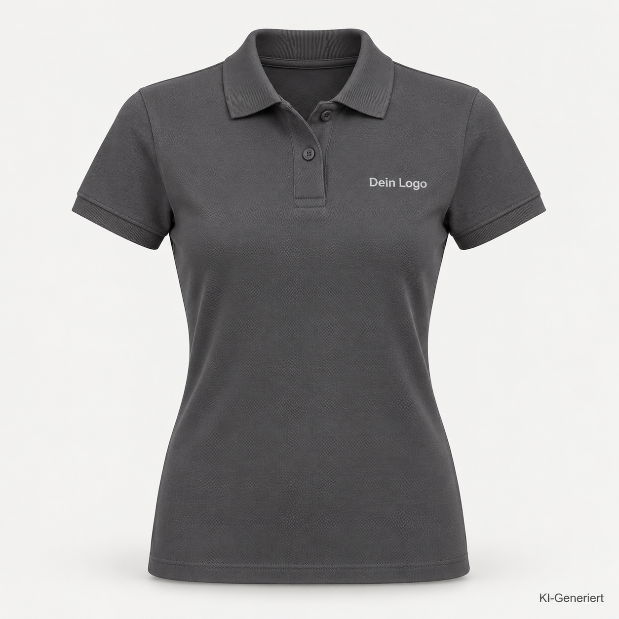 B&C My Polo 210 /women – PW463 – Farbe 670 - dark grey – KI-generiertes Produktbild mit „Dein Logo“