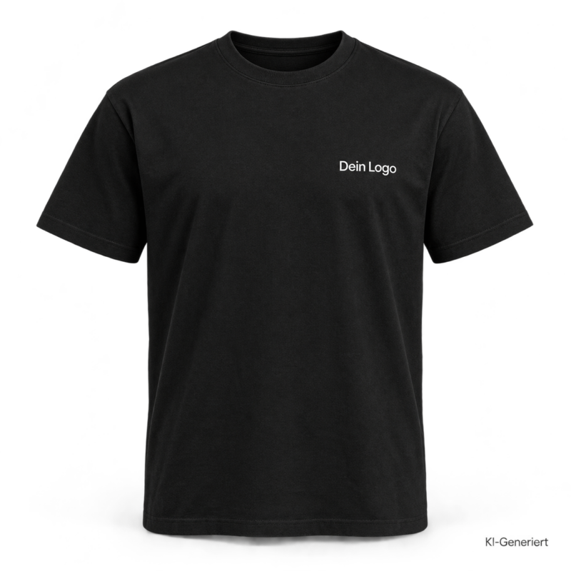 B&C #E220 – TG002 – Farbe 002 - black – KI-generiertes Produktbild mit „Dein Logo“