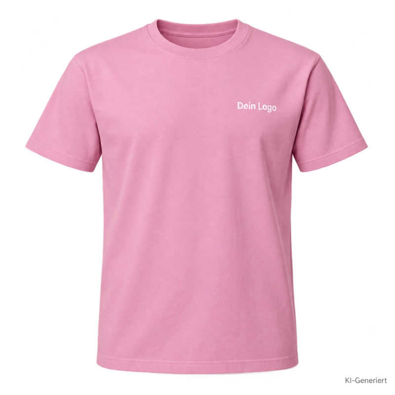 B&C #E220 – TG002 – Farbe 303 - orchid pink – KI-generiertes Produktbild mit „Dein Logo“