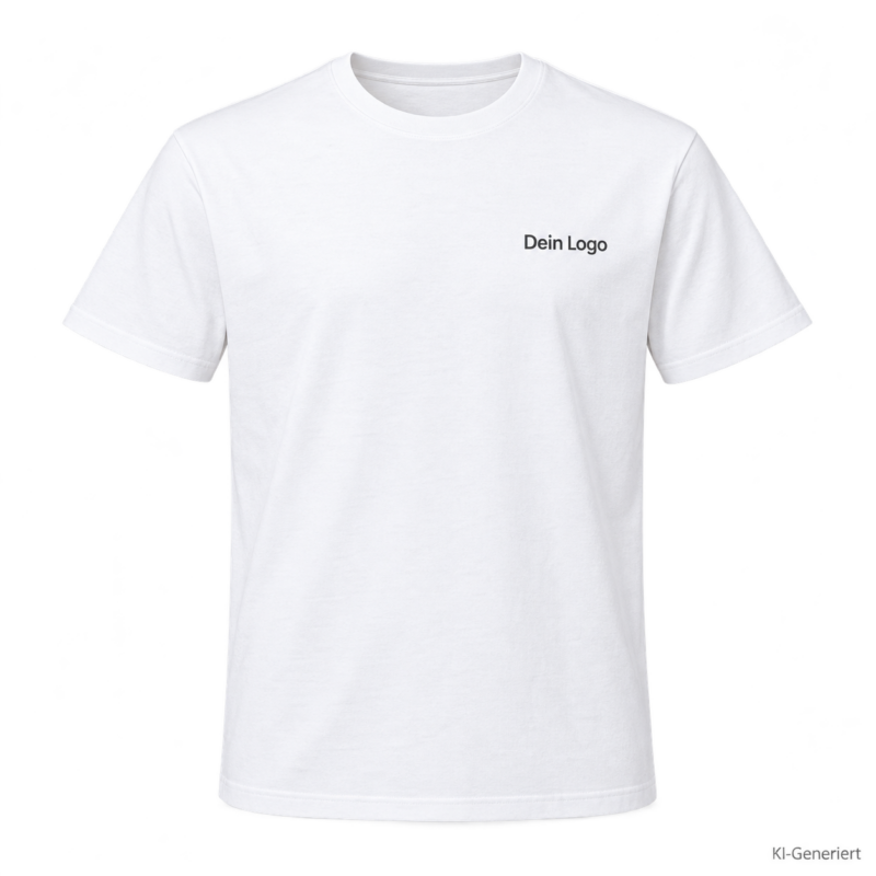 B&C #E190 – TU03T – Farbe 001 - white – KI-generiertes Produktbild mit „Dein Logo“