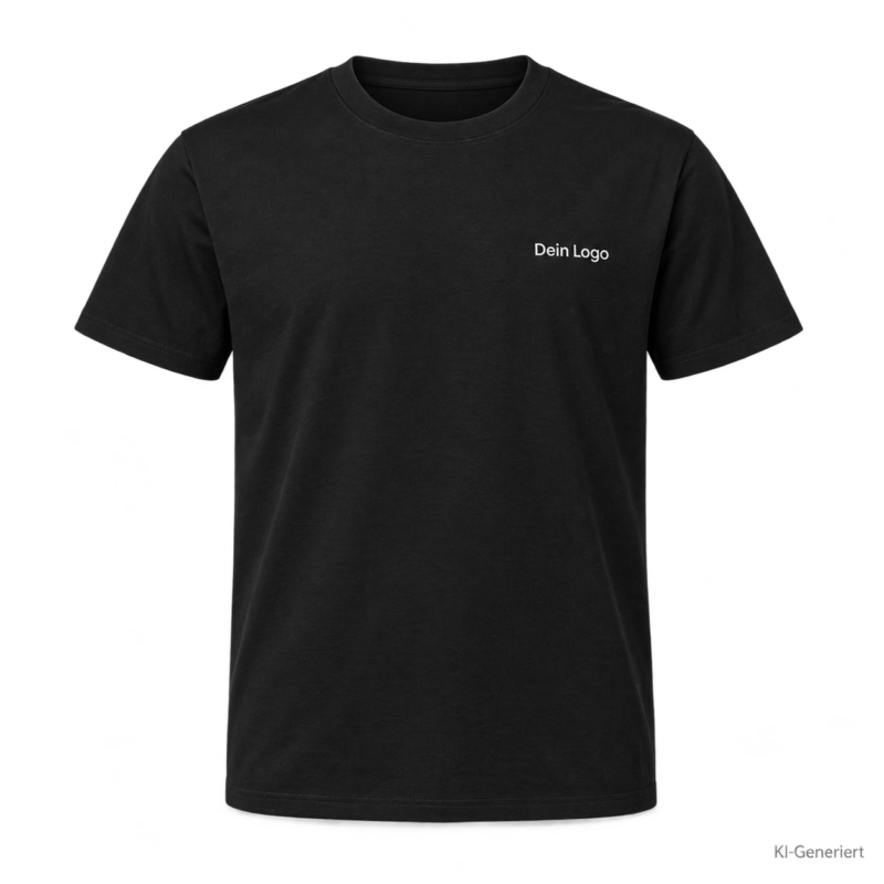 B&C #E190 – TU03T – Farbe 002 - black – KI-generiertes Produktbild mit „Dein Logo“