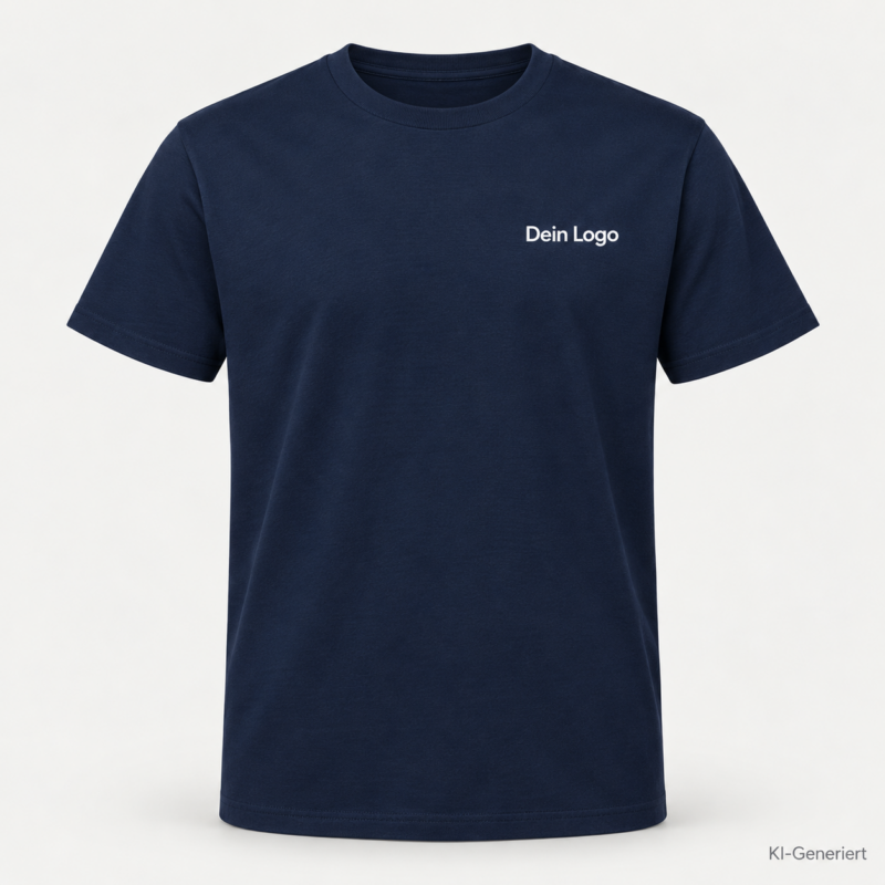B&C #E190 – TU03T – Farbe 003 - navy – KI-generiertes Produktbild mit „Dein Logo“