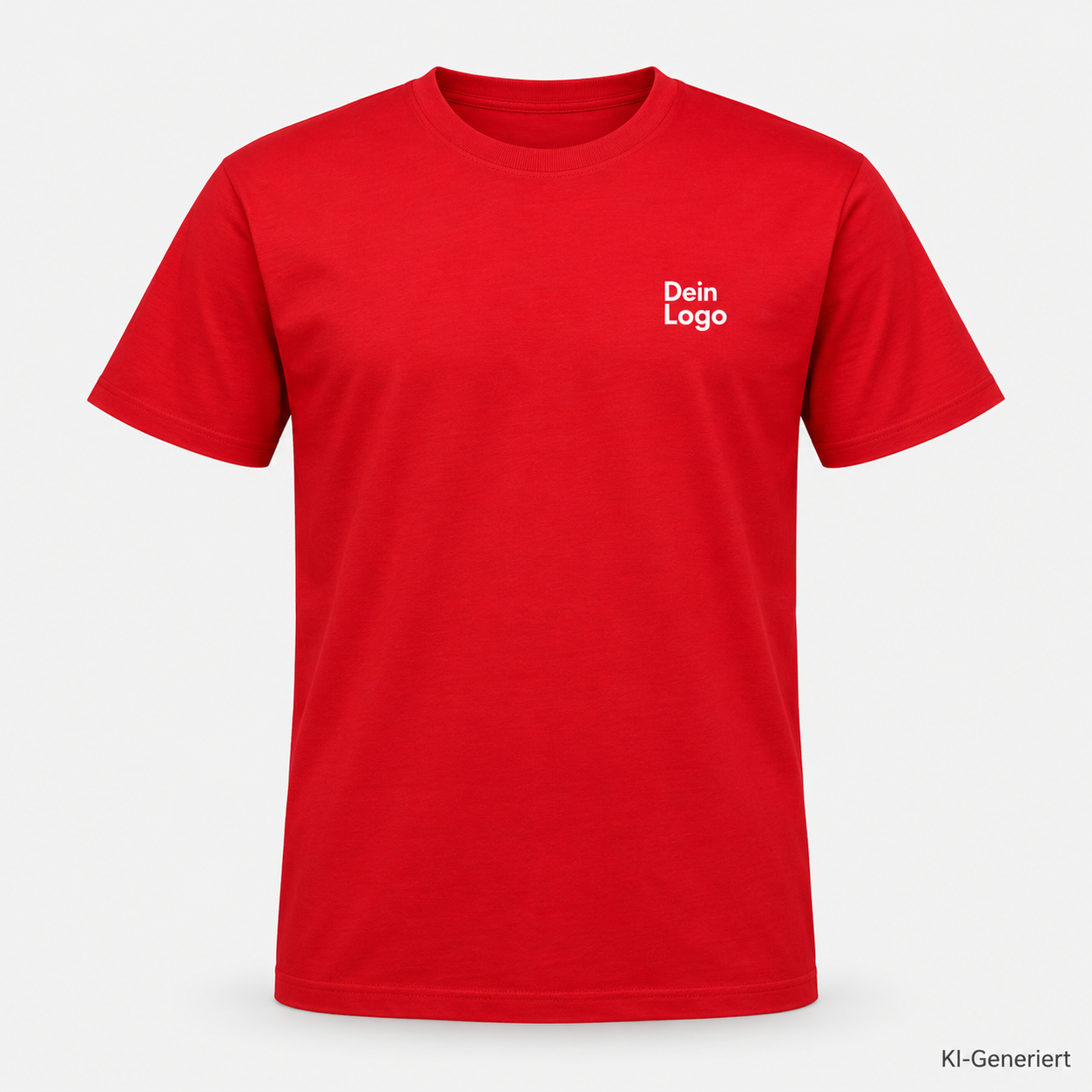 B&C #E190 – TU03T – Farbe 004 - red – KI-generiertes Produktbild mit „Dein Logo“