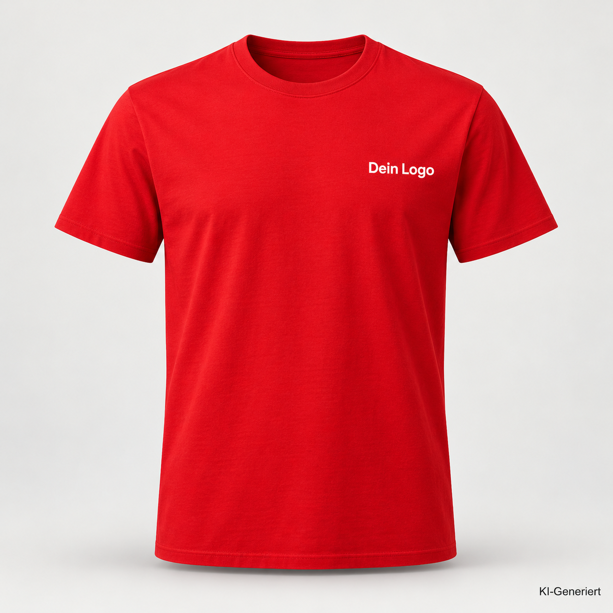 B&C #E190 – TU03T – Farbe 007 - fire red – KI-generiertes Produktbild mit „Dein Logo“