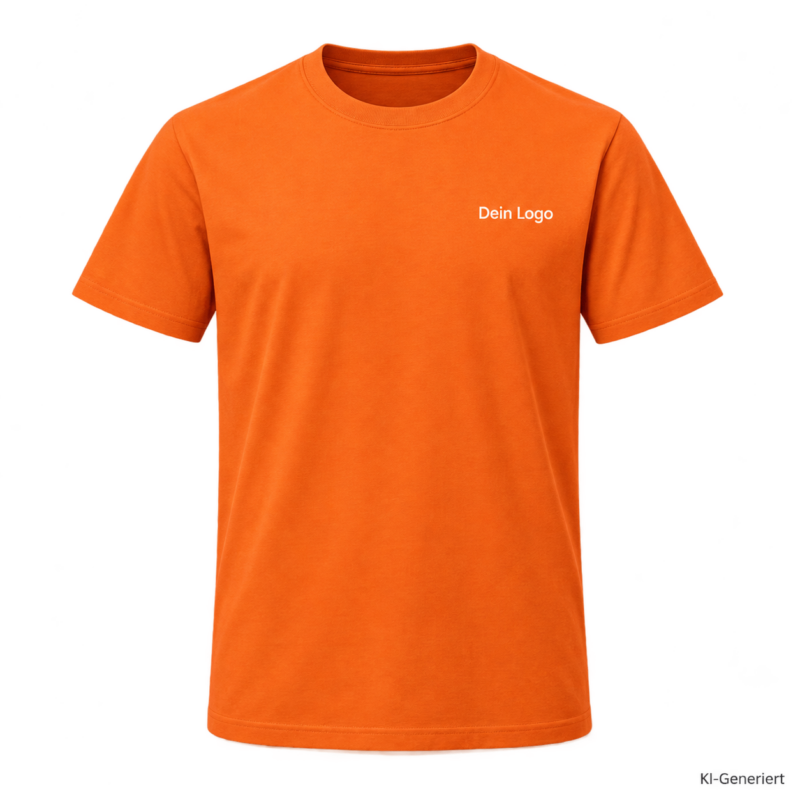 B&C #E190 – TU03T – Farbe 231 - urban orange – KI-generiertes Produktbild mit „Dein Logo“