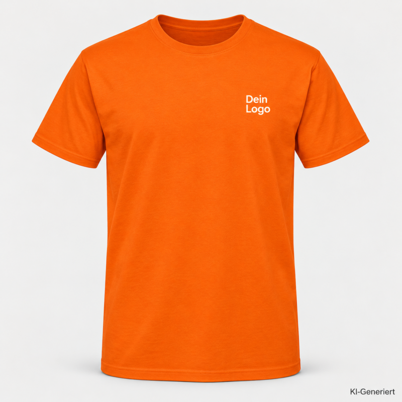 B&C #E190 – TU03T – Farbe 235 - orange – KI-generiertes Produktbild mit „Dein Logo“