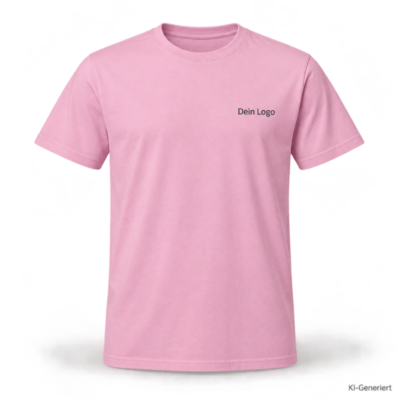 B&C #E190 – TU03T – Farbe 303 - orchid pink – KI-generiertes Produktbild mit „Dein Logo“