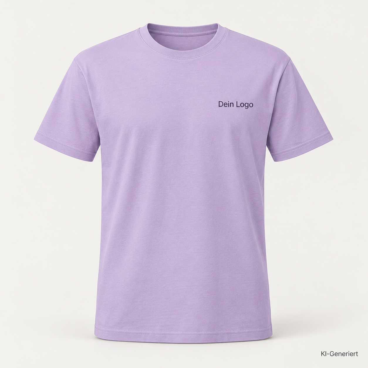 B&C #E190 – TU03T – Farbe 341 - millennial lilac – KI-generiertes Produktbild mit „Dein Logo“