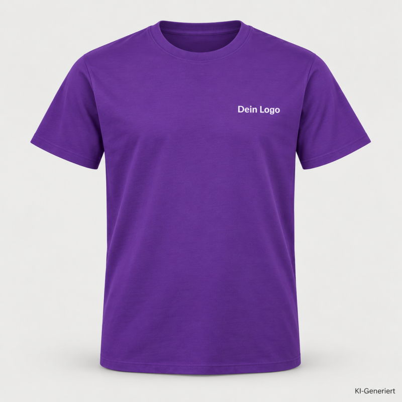 B&C #E190 – TU03T – Farbe 351 - radiant purple – KI-generiertes Produktbild mit „Dein Logo“