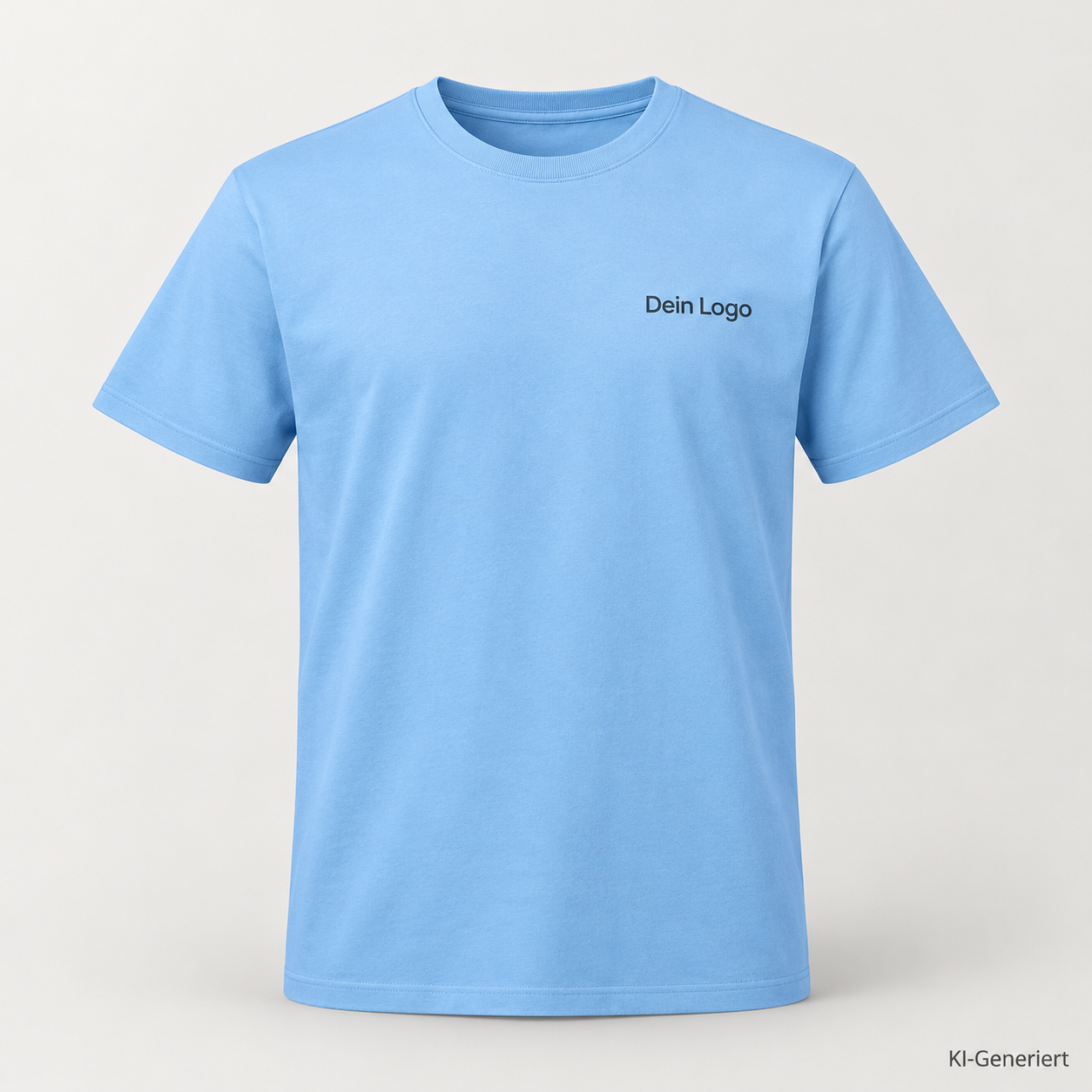 B&C #E190 – TU03T – Farbe 410 - sky blue – KI-generiertes Produktbild mit „Dein Logo“