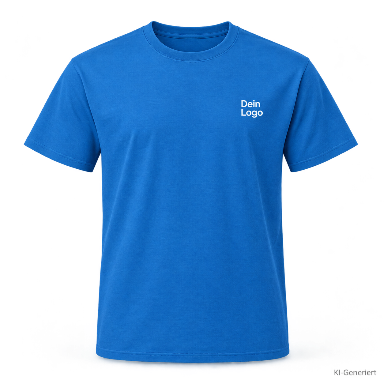 B&C #E190 – TU03T – Farbe 445 - diva blue – KI-generiertes Produktbild mit „Dein Logo“