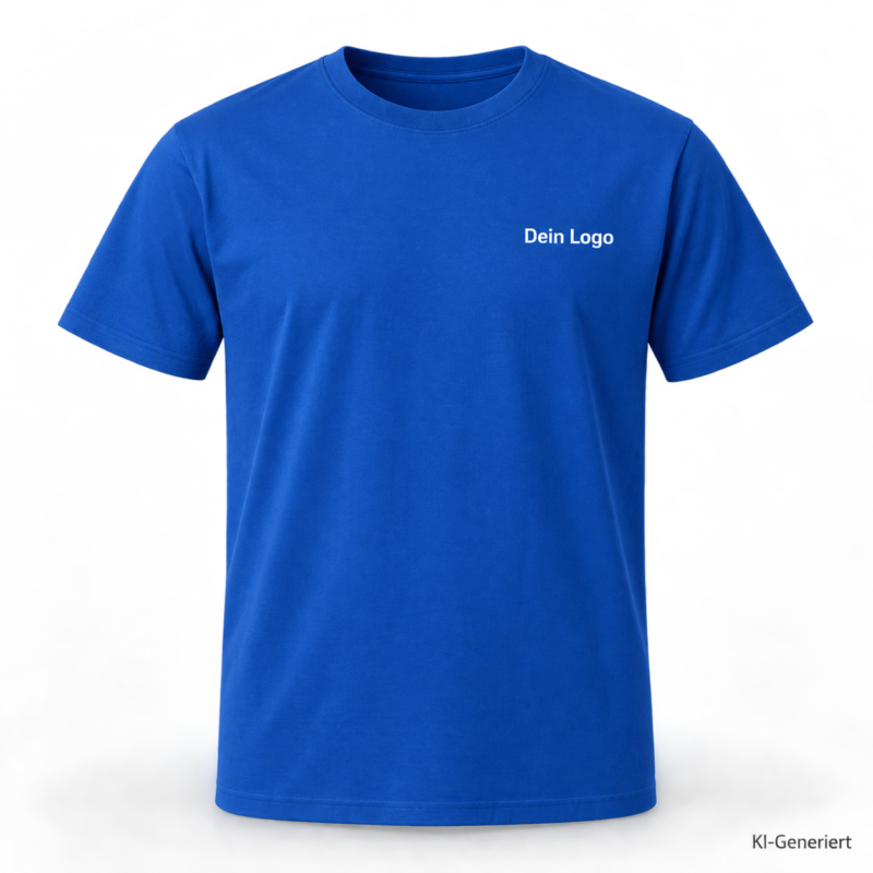 B&C #E190 – TU03T – Farbe 450 - royal blue – KI-generiertes Produktbild mit „Dein Logo“