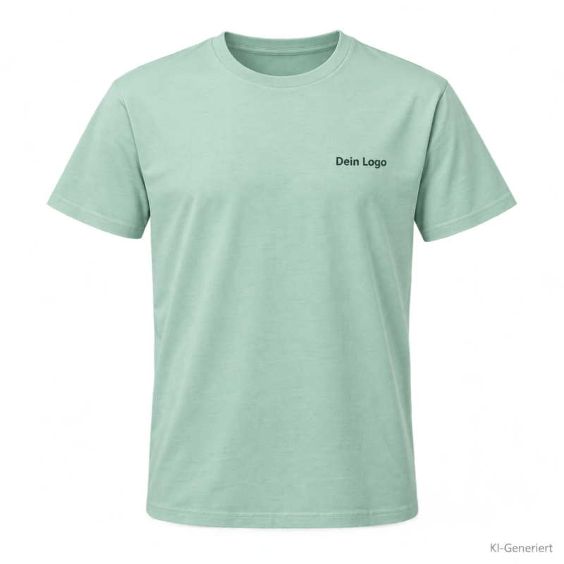 B&C #E190 – TU03T – Farbe 509 - millennial mint – KI-generiertes Produktbild mit „Dein Logo“