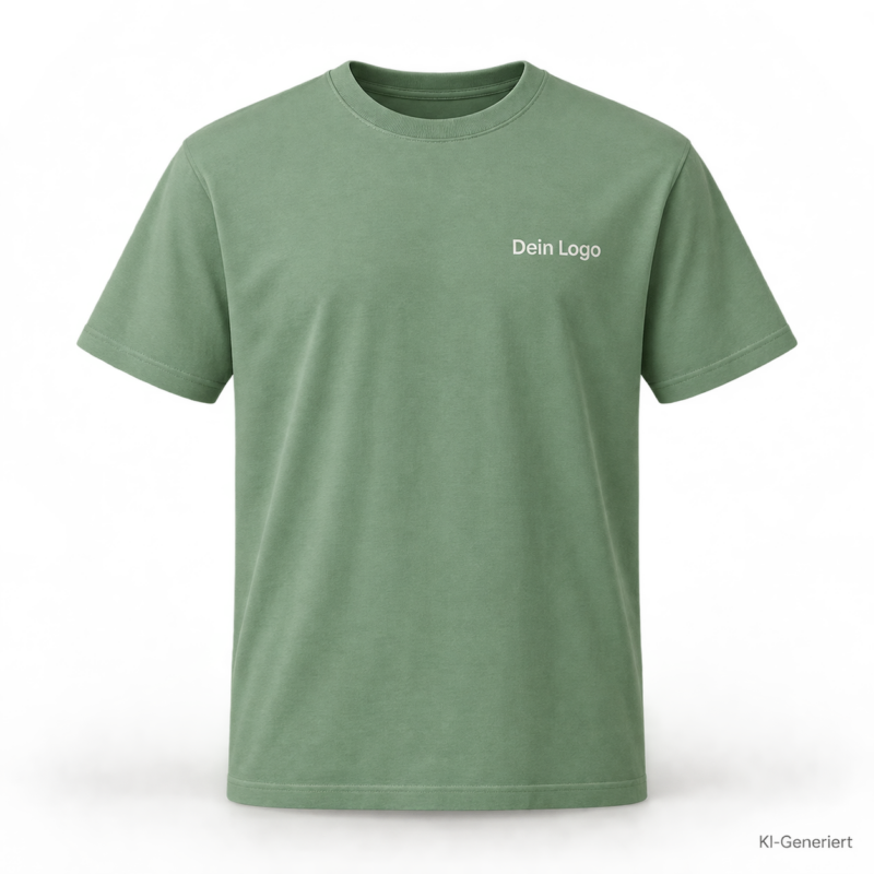 B&C #E190 – TU03T – Farbe 511 - orchid green – KI-generiertes Produktbild mit „Dein Logo“