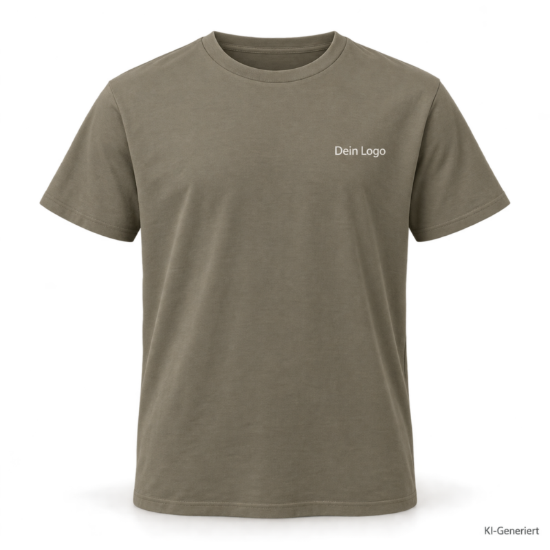 B&C #E190 – TU03T – Farbe 552 - urban khaki – KI-generiertes Produktbild mit „Dein Logo“