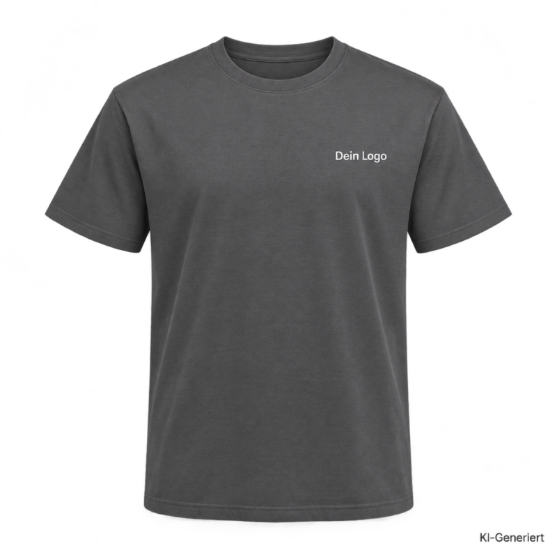 B&C #E190 – TU03T – Farbe 670 - dark grey – KI-generiertes Produktbild mit „Dein Logo“