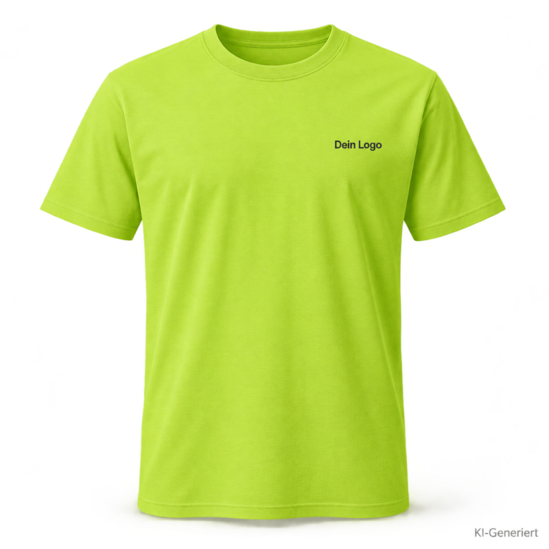 B&C #E190 – TU03T – Farbe 986 - pixel lime – KI-generiertes Produktbild mit „Dein Logo“