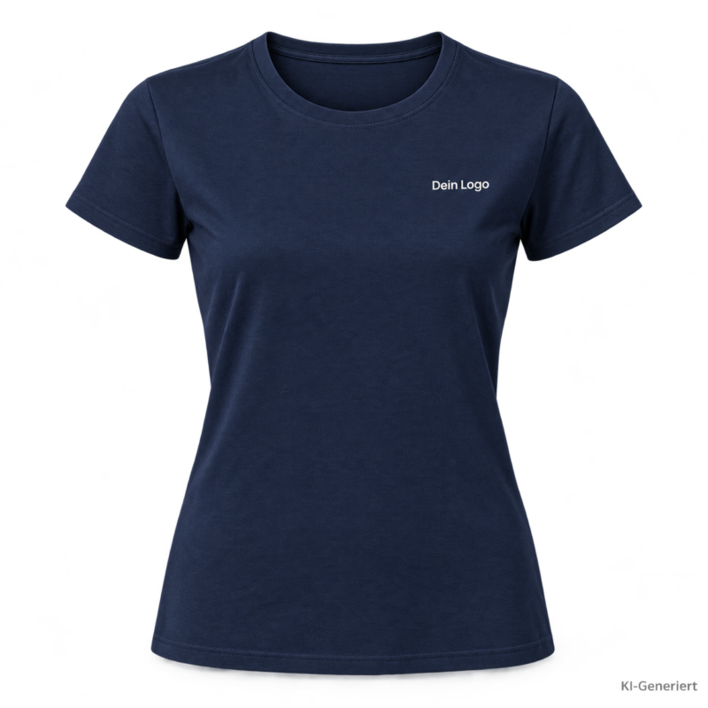 B&C #E190 /women – TW04T – Farbe 003 - navy – KI-generiertes Produktbild mit „Dein Logo“