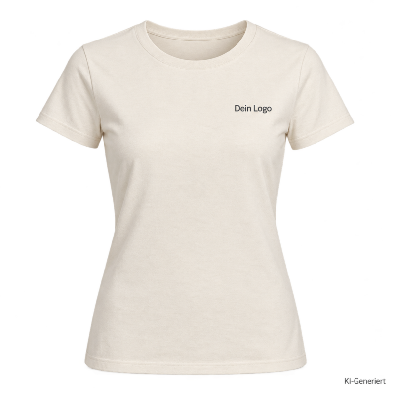 B&C #E190 /women – TW04T – Farbe 100 - natural – KI-generiertes Produktbild mit „Dein Logo“