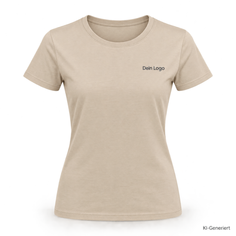 B&C #E190 /women – TW04T – Farbe 120 - sand – KI-generiertes Produktbild mit „Dein Logo“